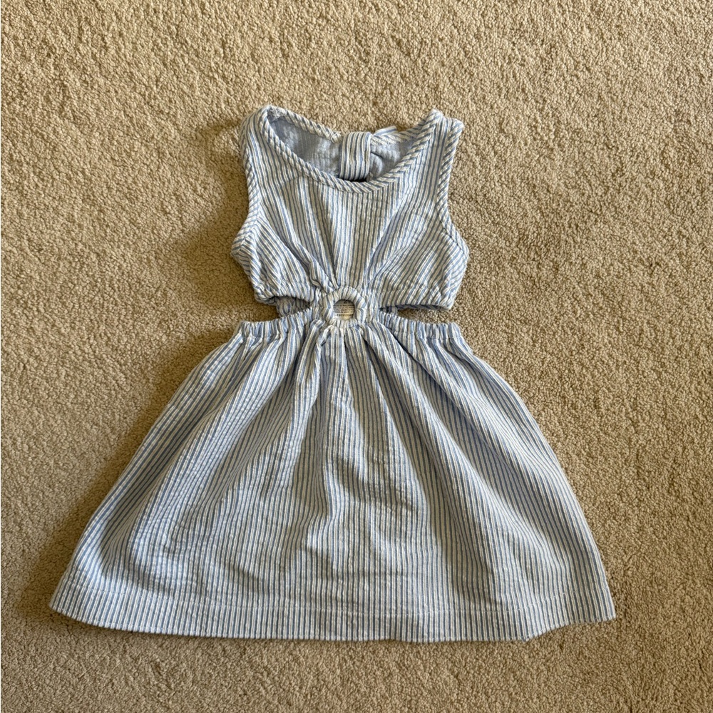 Striped Sleeveless Cutout Dress